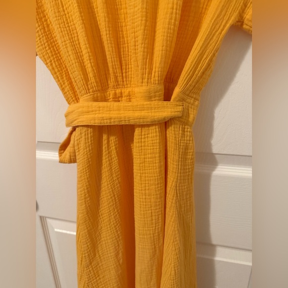 Marine Layer Yellow Cotton Wrap Dress Size XS - Picture 10 of 13